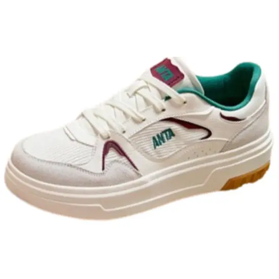 ANTA Life Collection Skateboard Shoes Women's Low-Top White Red Green