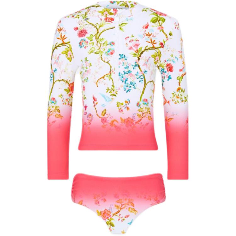 DIOR Dior FW24 floral all-over slim fit casual split swimsuit ivory children's style