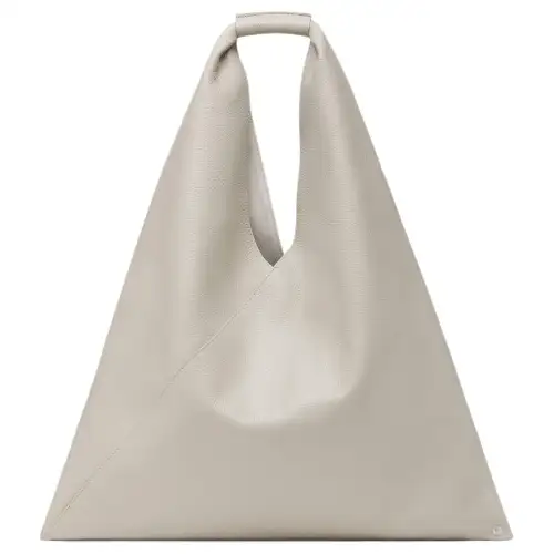 Maison Margiela Grain Leather Handbag Women's Light Gray