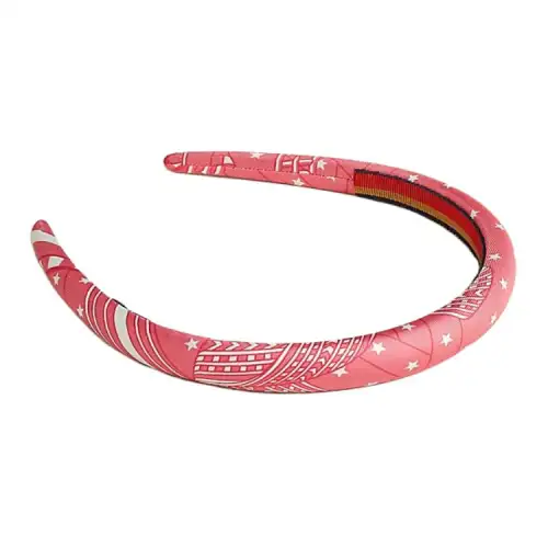 HERMES Silk Headbands Women's Pink