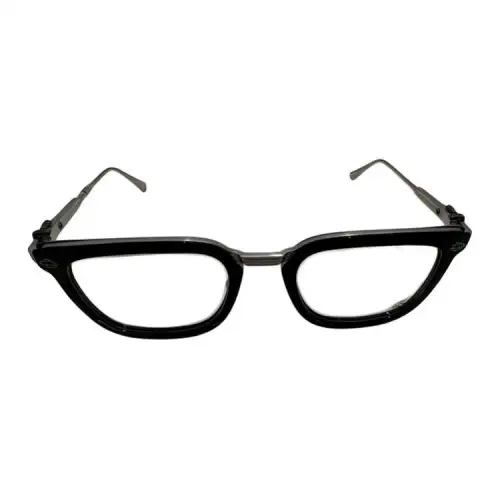 Chrome Hearts Irregular Shape Eyeglass Frames Unisex Black/Silver