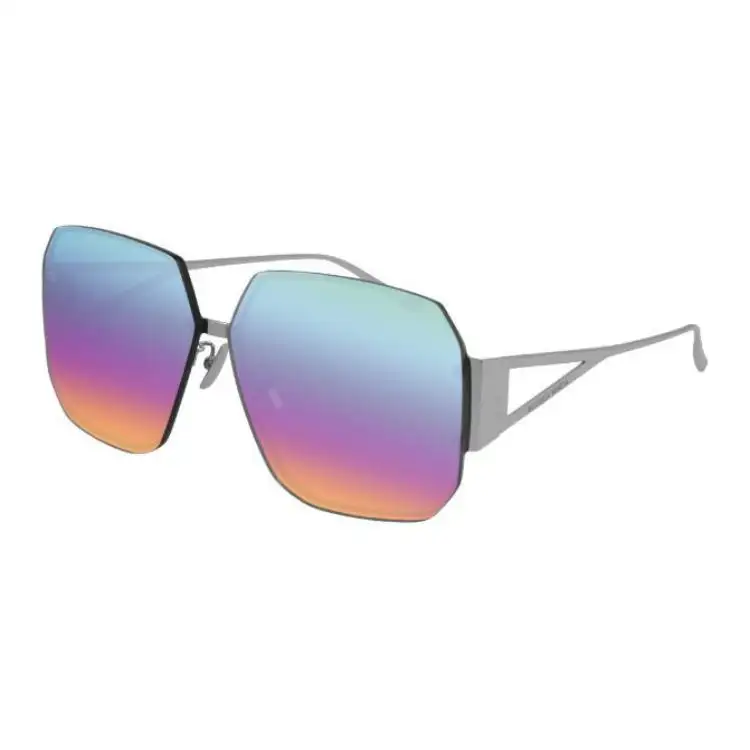 Bottega Veneta Irregular Shape Sunglasses Women's Silver