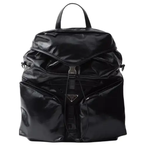 PRADA Leather Backpack Men's Black