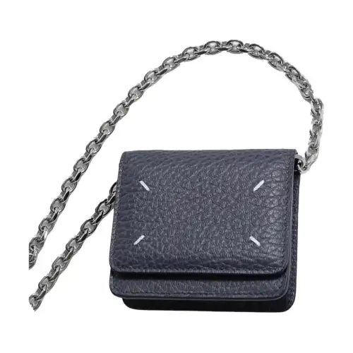 Maison Margiela Cow Leather Wallet Mini Women's Blue Gray