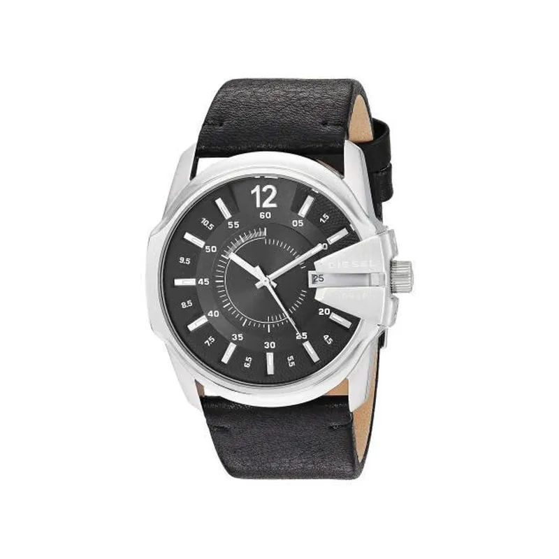 DIESEL Wrist Watches Quartz Movement Leather Strap 43mm Black Dial Men's Watches ['100', 301050]m Waterproof