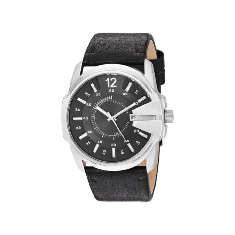 DIESEL Wrist Watches Quartz Movement Leather Strap 43mm Black Dial Men's Watches ['100', 301050]m Waterproof