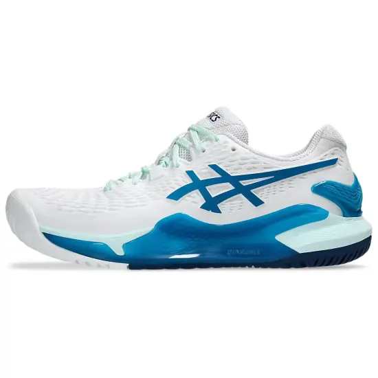 Asics Gel-Resolution 9 Tennis Shoes Women's Low-Top White/Cyan