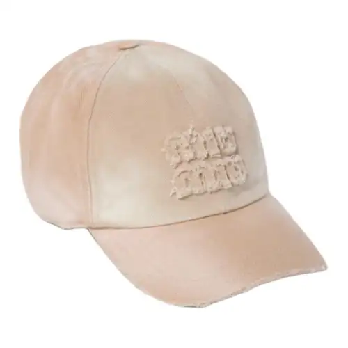 MIU MIU Fabric Denim Baseball Caps Women's Beige