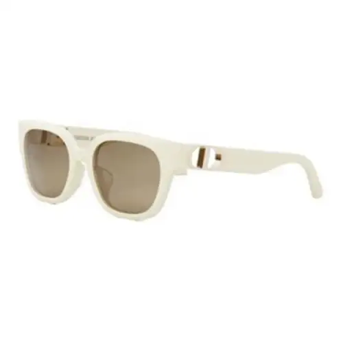 DIOR Irregular Shape Sunglasses Women's White