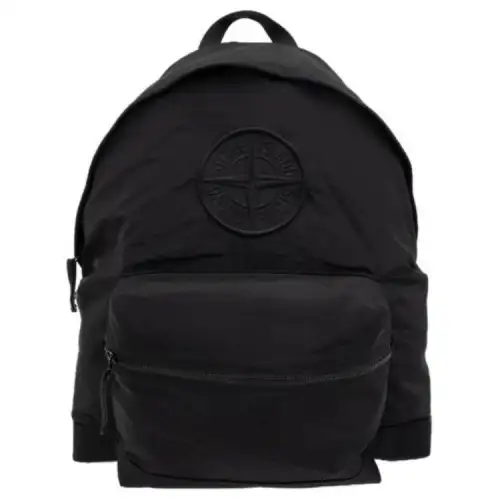 STONE ISLAND Zip Closure Polyester Backpack Men's Black