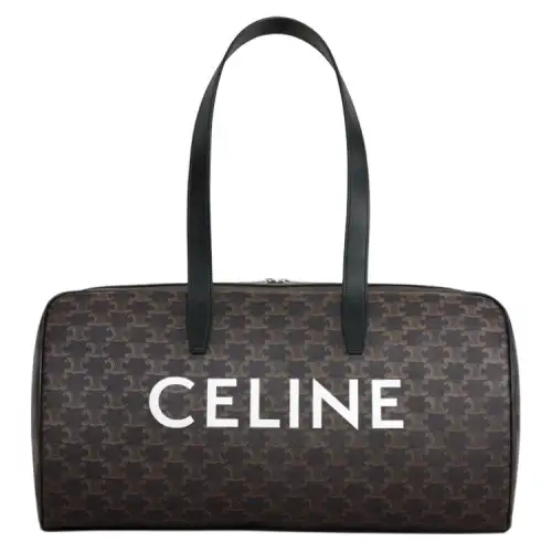 CELINE Triomphe Canvas paneled Calfskin Trim Canvas Bag Travel Bag Men's