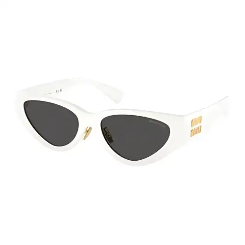 MIU MIU Oval Sunglasses Women's White
