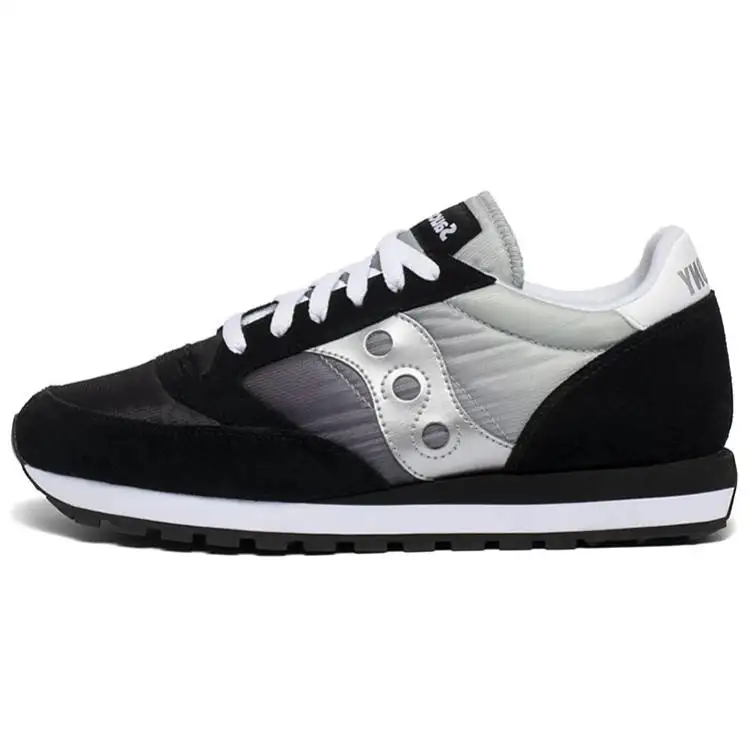 Saucony Jazz Original Cushioning Slip Resistant Abrasion Resistant Breathable Low top Running Shoes Men's Black Gray