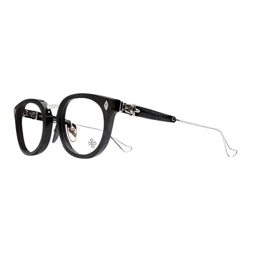 Chrome Hearts Irregular Shape Eyeglass Frames Unisex Black/Silver