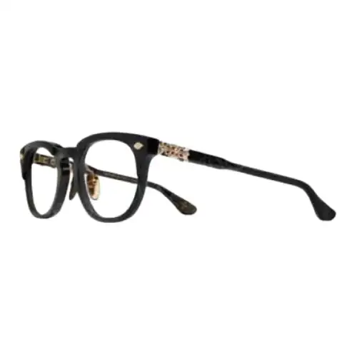 Chrome Hearts Oval Eyeglass Frames Unisex Black/Gold