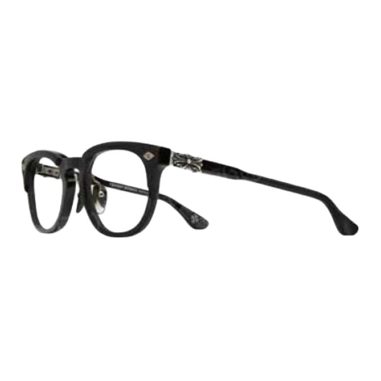 Chrome Hearts Oval Eyeglass Frames Unisex Black
