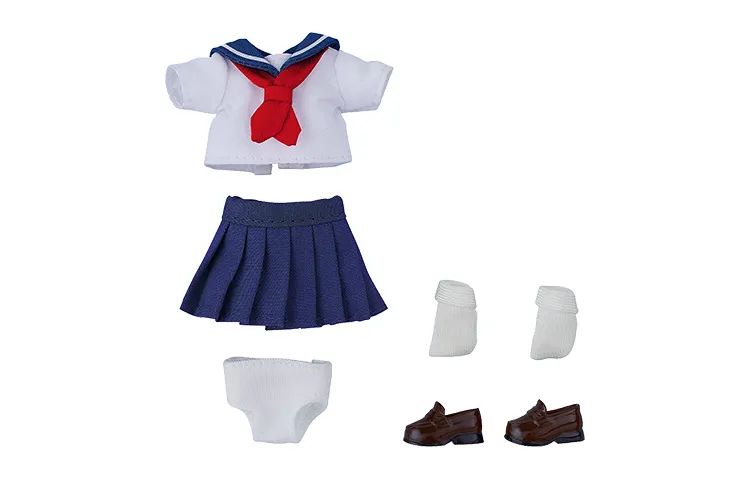 GSC Nendoroid Doll Sailor Suit Half Sleeve Dress Suit Navy Blue & Gray Model Accessories