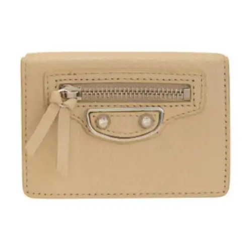 Balenciaga Leather Wallet Women's Light Brown