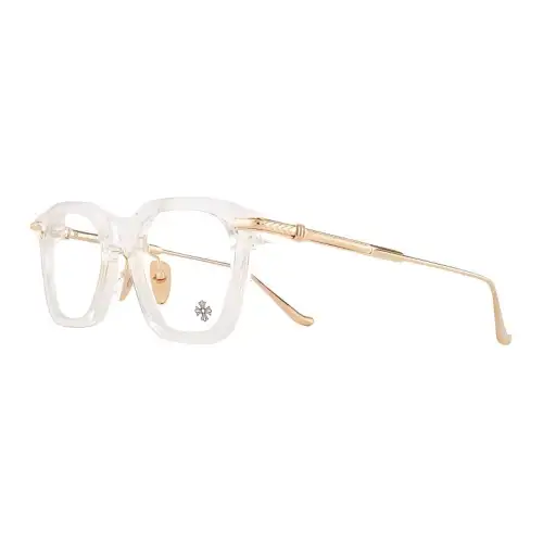 Chrome Hearts Irregular Shape Eyeglass Frames Unisex Gold