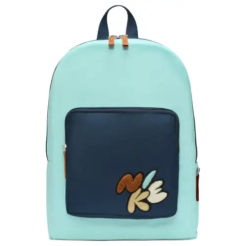 Nike Nike Classic 16L Monogram Zip Closure Polyester Backpack Regular Men's Frost Green with Armory Navy with Black