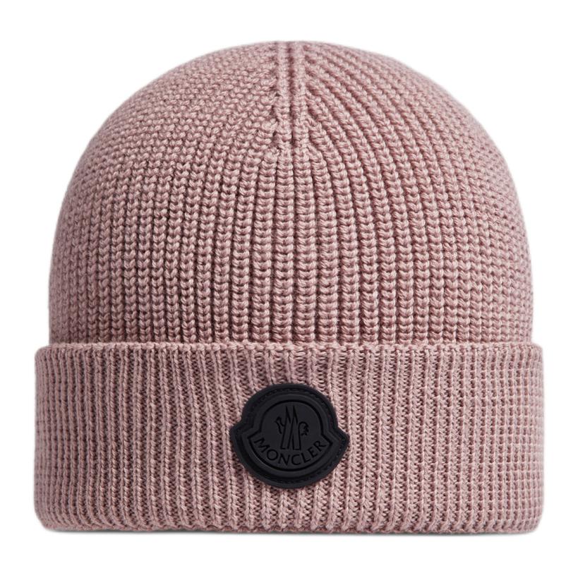 Женская шапка Moncler (розовая)