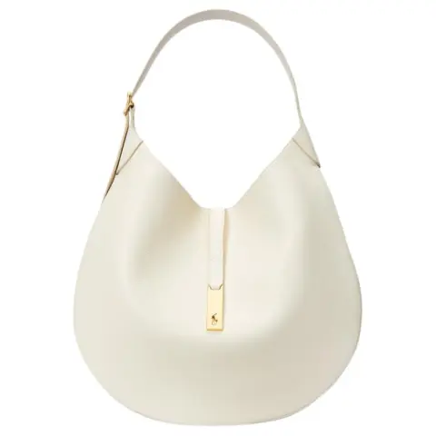 Polo Ralph Lauren Polo ID Cow Leather Shoulder Bag Large Women's Ivory White