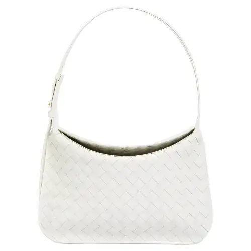 Bottega Veneta Cow Leather Handbag, Shoulder Bag Women's White