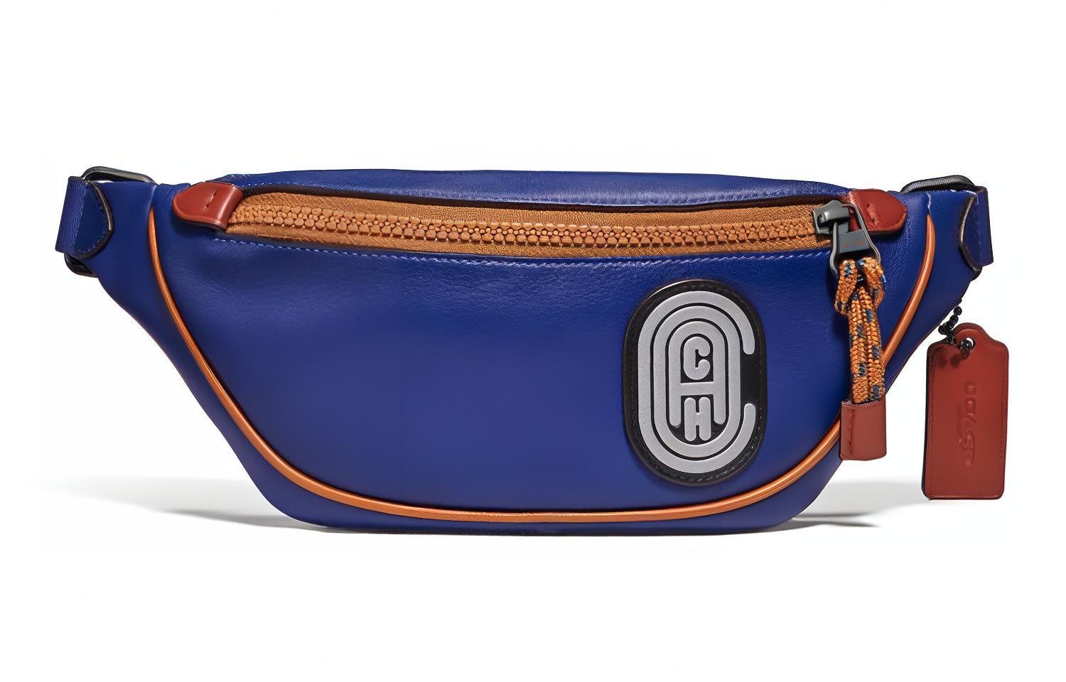 COACH Rivington Cow Leather Waist Bag Chest Bag Large Men's Royal Blue