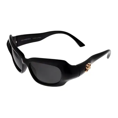 Balenciaga Polyamide Irregular Shape Sunglasses Women's Black