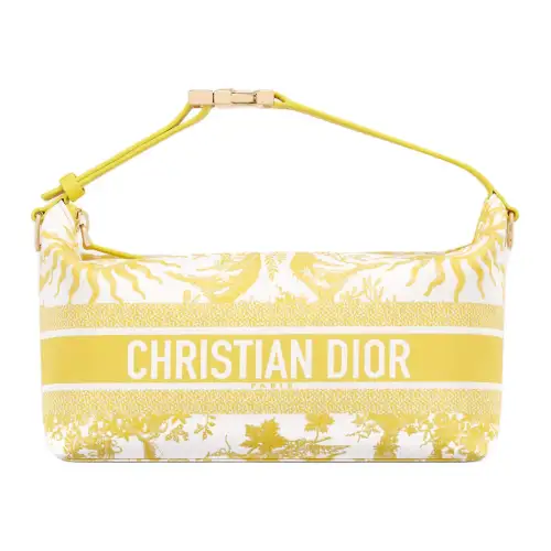 DIOR Technical Fabric Lunch Bag Clutch Medium Women's Lemon