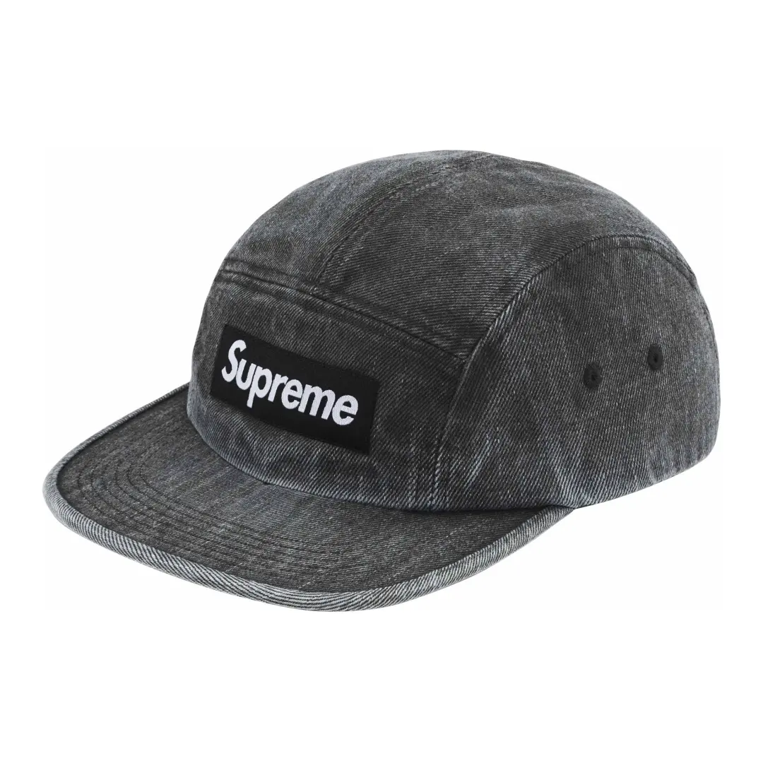 Supreme Cotton Denim Baseball Caps Unisex Black
