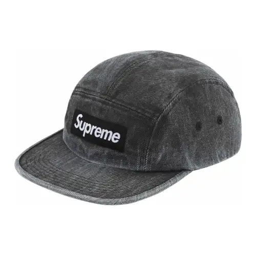 Supreme Cotton Denim Baseball Caps Unisex Black