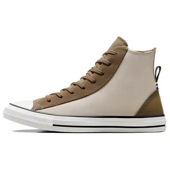 Converse All Star Perfed Overlays Wear Resistant Wide Coverage Lightweight High Top Canvas Shoes Unisex Beige Brown