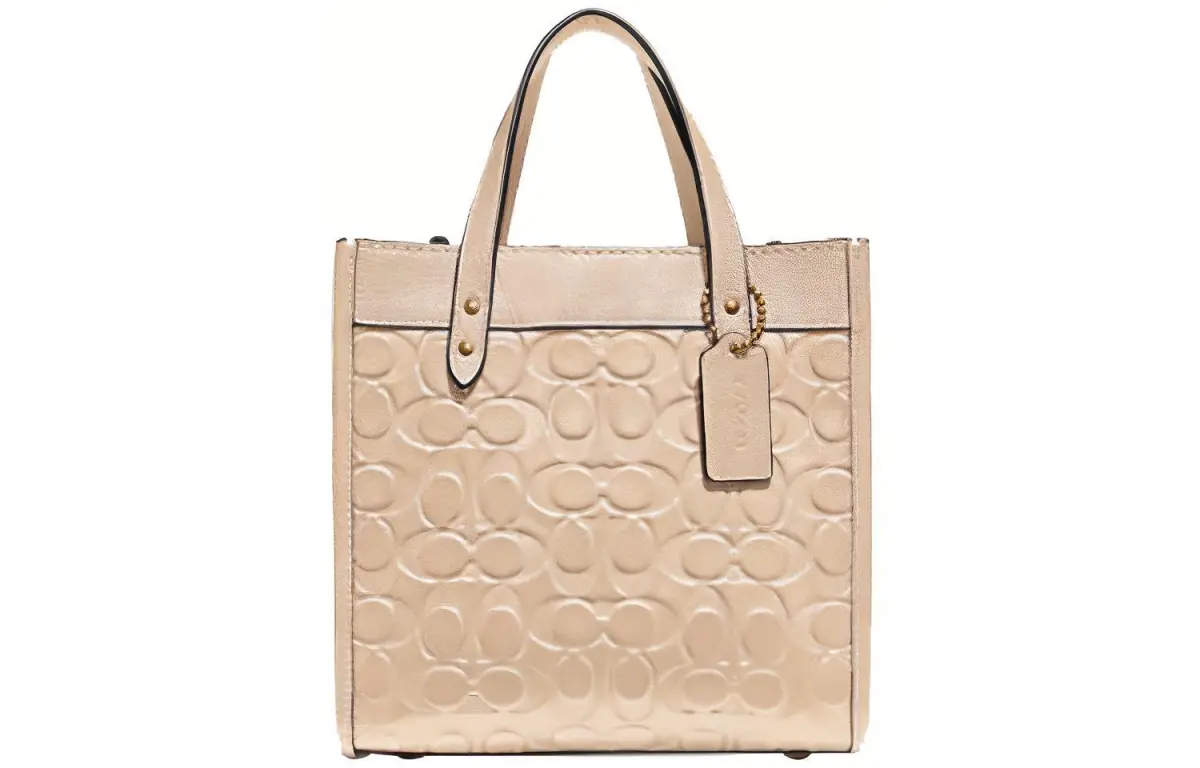 COACH Field Leather One Shoulder Crossbody Handbags Small Women's Ecru