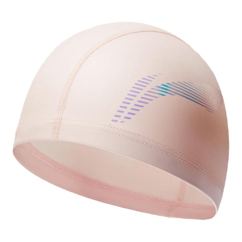Li Ning Fabric Coated Swim Cap Pu Unisex 26cm Pink