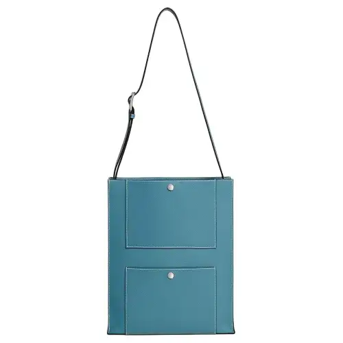 HERMES Cab H Evercolor Leather Tote Bag, Shopping Bag, Handbag, Shoulder Bag Men's D2 NEW BLEU JEAN New Denim Blue