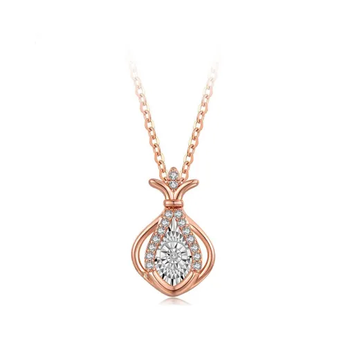 Agile diamond perfume, necklace, gift box, silver 925 sample, light luxury style, women's style