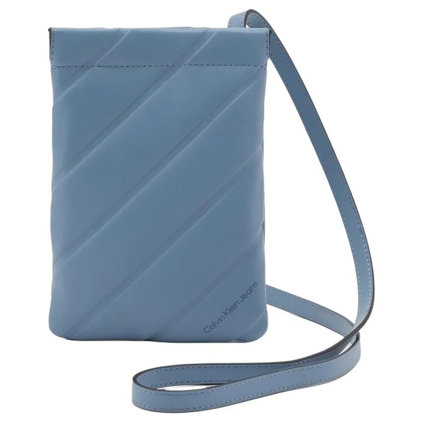 CALVIN KLEIN Polyurethane Cell Phone Pouch, Shoulder Bag, Crossbody Bag Women's Blue