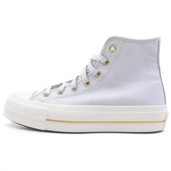 Converse All Star Lift Canvas Shoes Women's High-Top White Gold