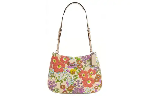 COACH Penelope Leather Handbag, Shoulder Bag Women's Silver With Ivory Multicolor