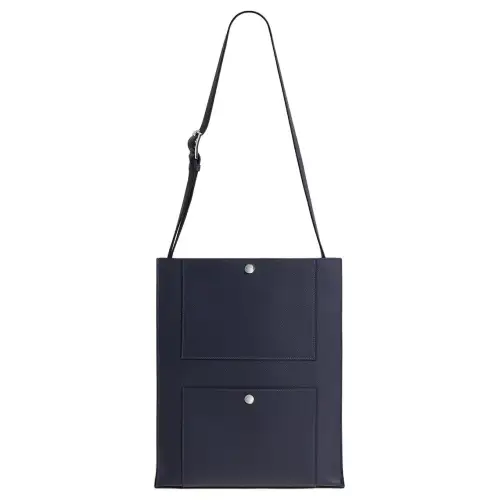 HERMES Evercolor Calfskin Tote Bag, Shopping Bag, Handbag Men's 2Z Bleu Nuit Midnight Blue