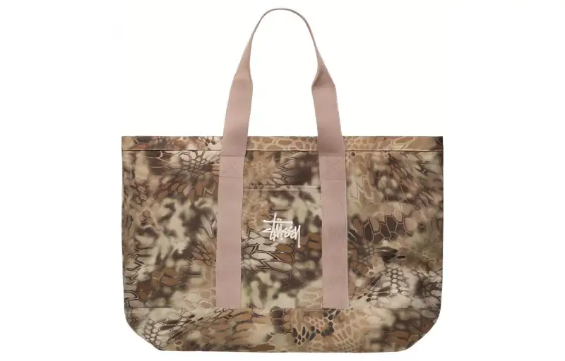 Stussy Cotton Tote Bag, Shopping Bag, Handbag Extra Large Unisex Brown