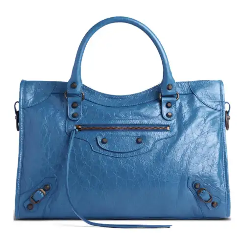 Balenciaga Le City Lambskin Shoulder Bag, Crossbody Bag, Handbag Medium Women's Blue