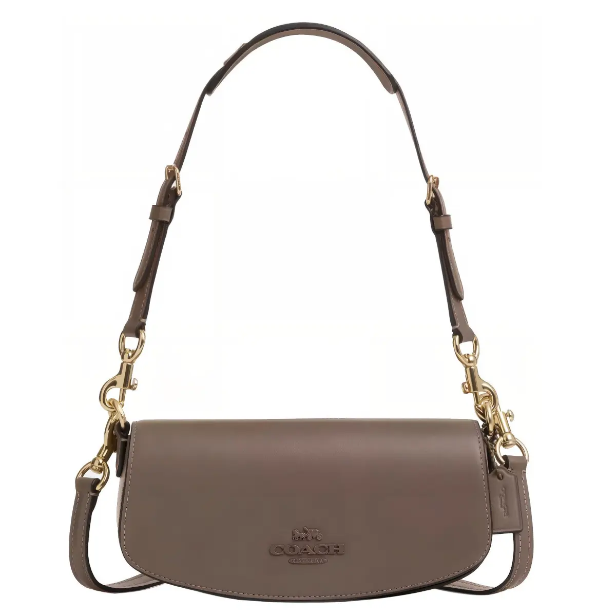 COACH Leather Shoulder Bag Small Women's Tan