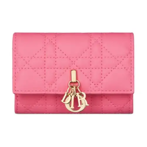 DIOR My Dior Sheepskin Wallet Women's Candy Pink