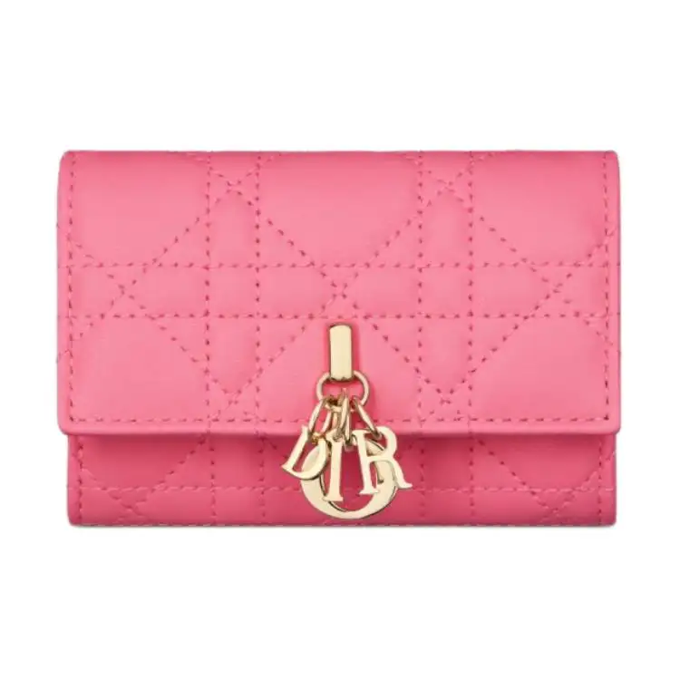 DIOR My Dior Sheepskin Wallet Women's Candy Pink