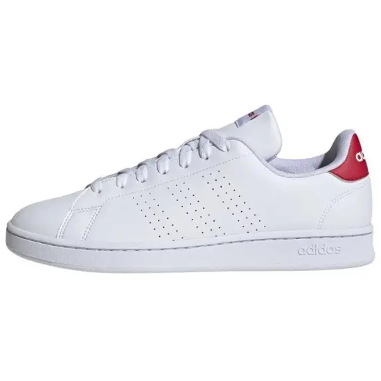 Adidas Sportswear Advantage Cushioning Wear Resistant Low Top Skateboard Shoes Unisex White Red