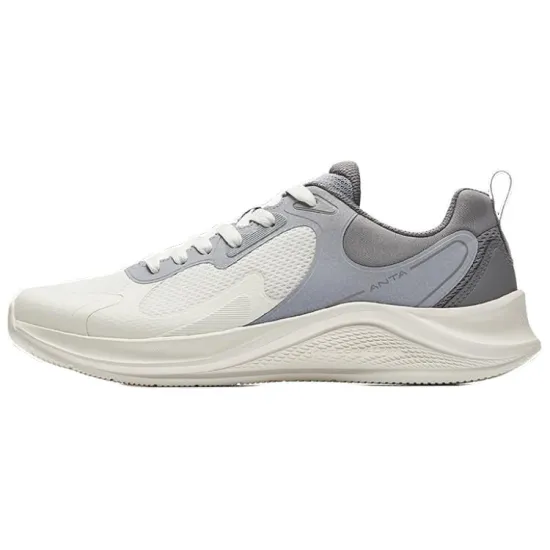 ANTA Running Collection Running Shoes Men Low-Top Ivory White/Misty Gray/Sandstorm Gray