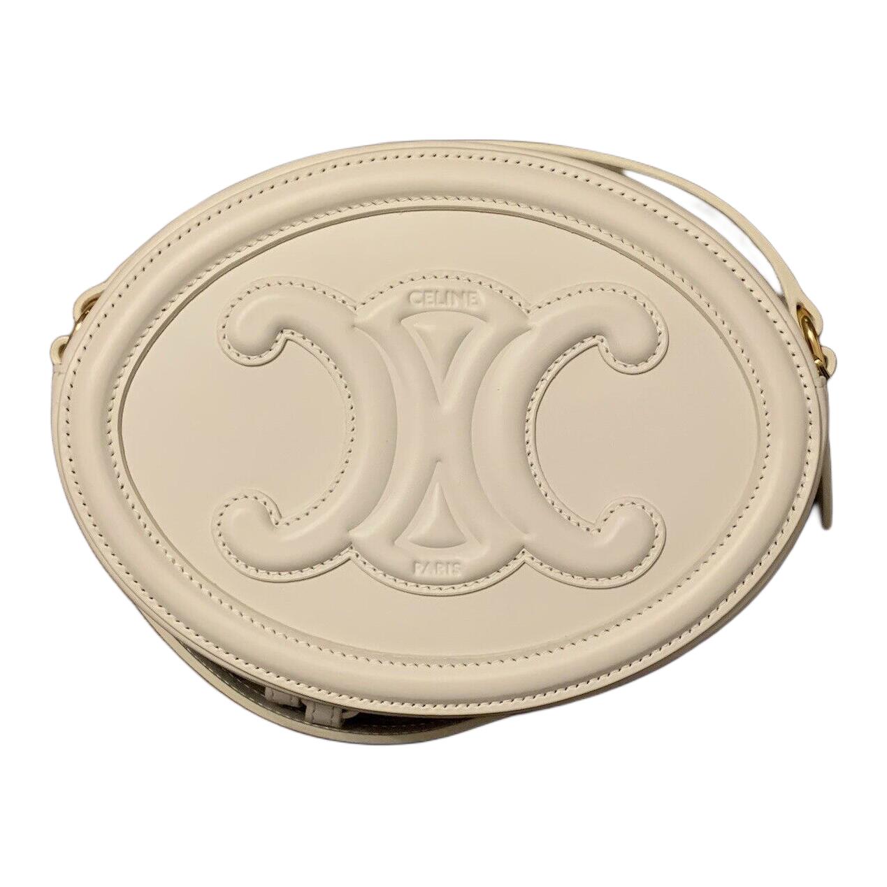 Женская сумка CELINE Triomphe Oval Bag (белая)