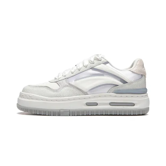 LINING Future C1 Skateboard Shoes Women's Low-Top Champagne White/Microcrystalline Gray